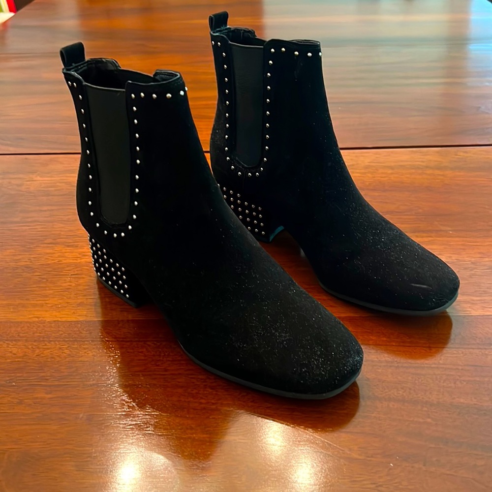 Marc Fisher Black Suede Studded Booties. Worn Only Once. Great Condition!